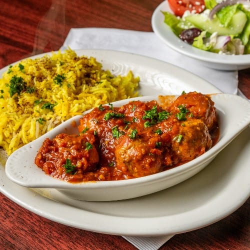 Mediterranean Meatball Platter.